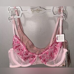 BNWT Set of Jessica Simpson bras. 34C. Pink, Floral, Lace.